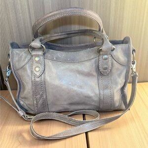 Frye Melissa Satchel/Crossbody Bag -ICE- Distressed Vintage Leather